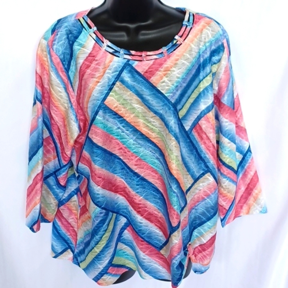 Alfred Dunner Textured Tunic multi colored size L